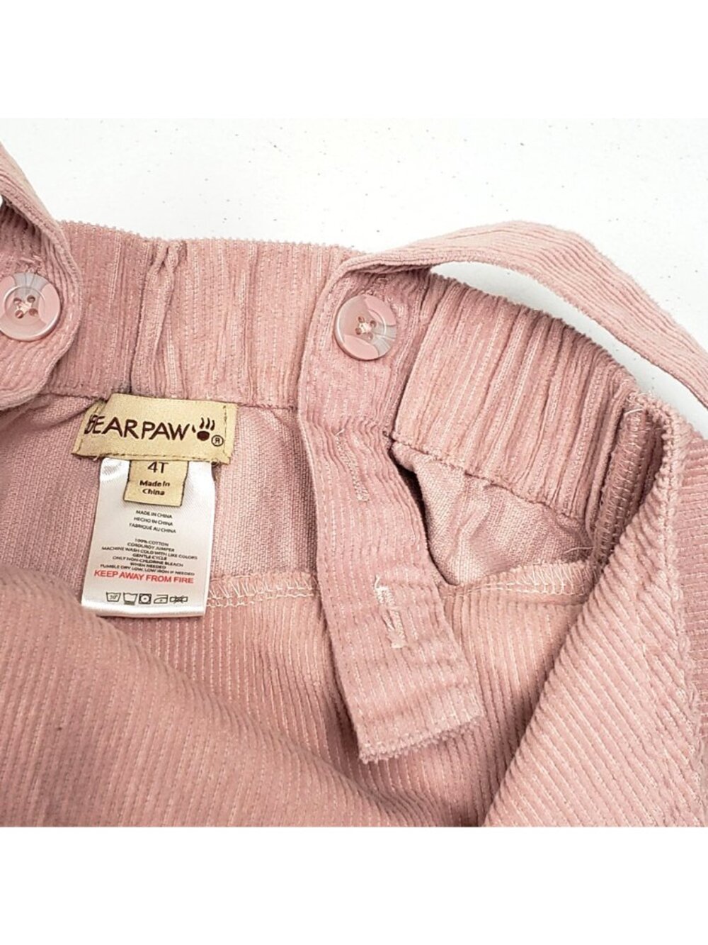 BearPaw Girls Pink Corduroy Jumper Dress Size 4T - Picture 3 of 8